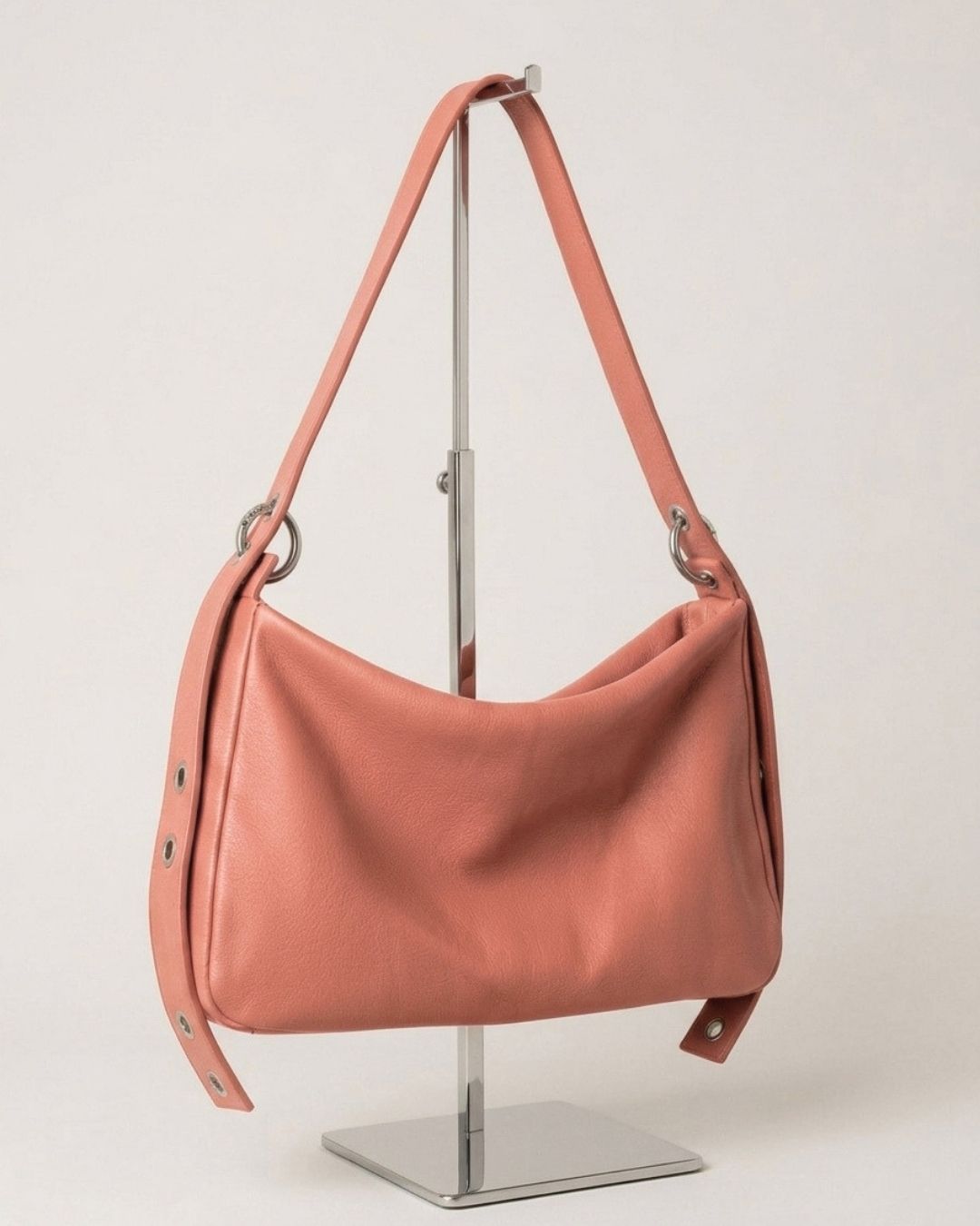 MariLoli - Large leather bag with strap and multiposition carabiners SS26