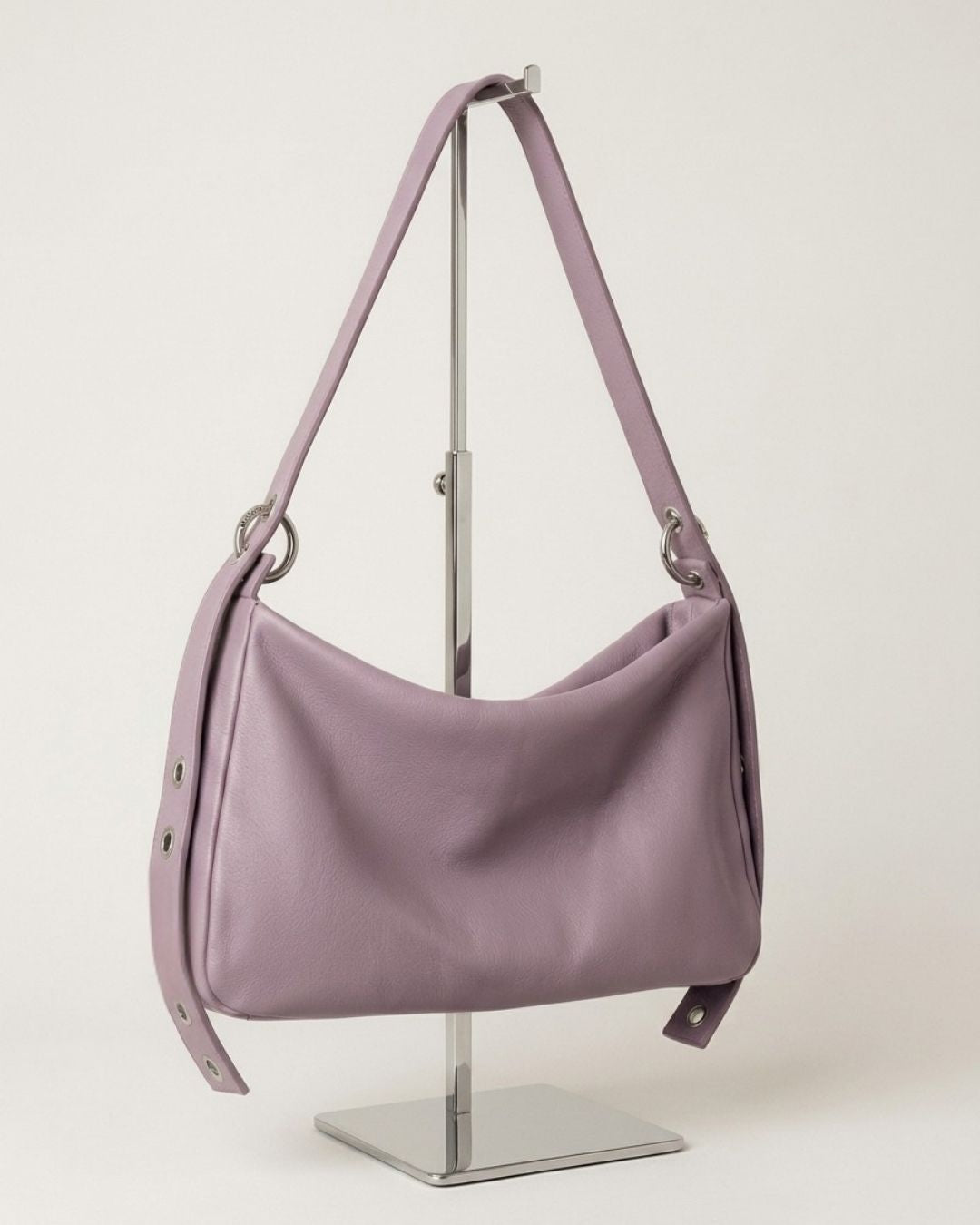 MariLoli - Large leather bag with strap and multiposition carabiners SS26