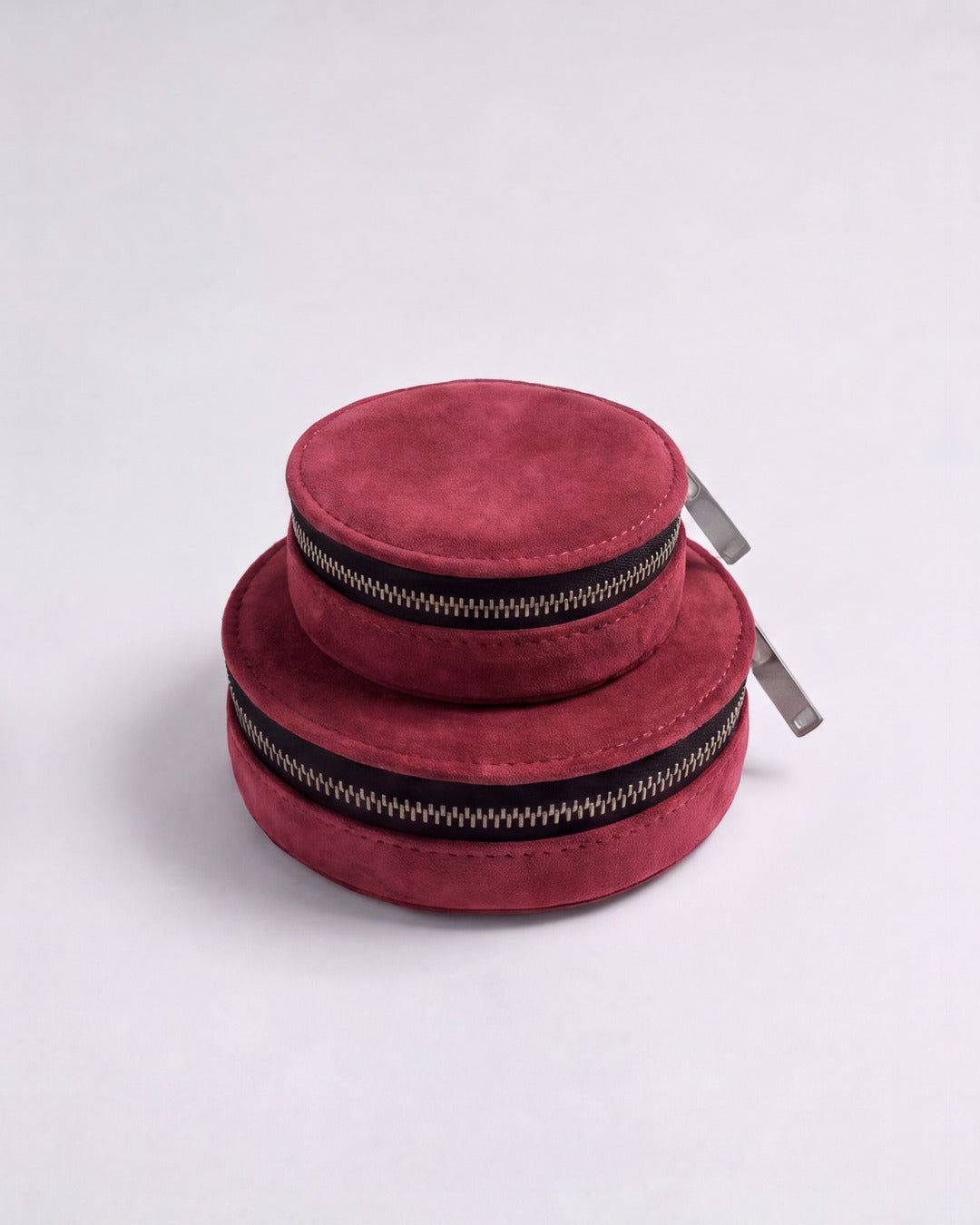 ALMITA - Accesorio piel en serraje frambuesa — Labienhecha