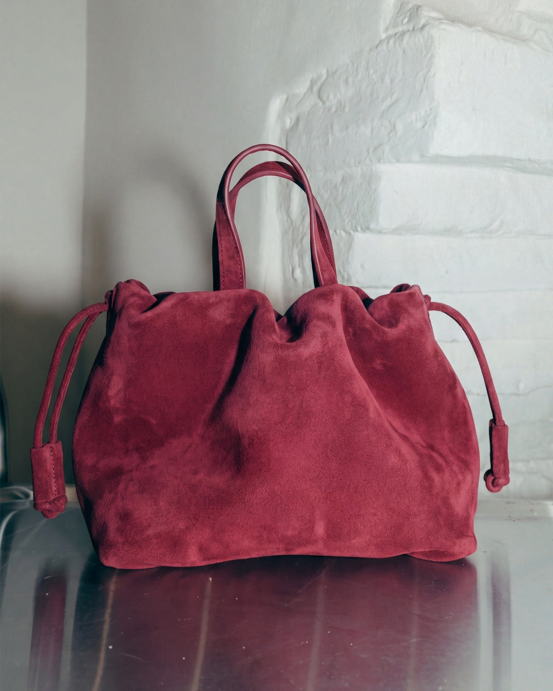 ANGELINES · Bolso bombonera en piel Frambuesa Serraje Hidro · Labienhecha
