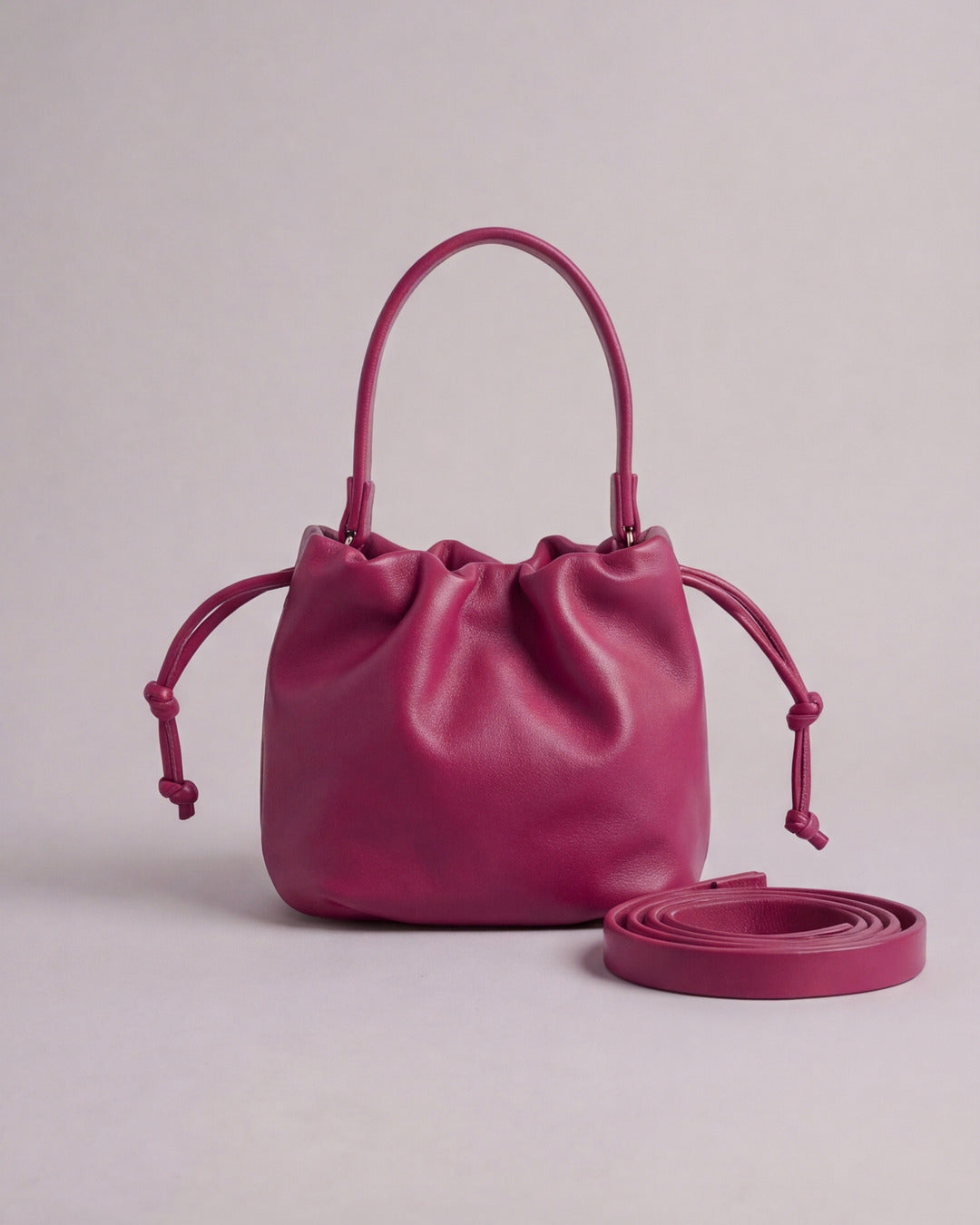 ANGELITA - Bolso Bombonera Piel en piel frambuesa — Labienhecha