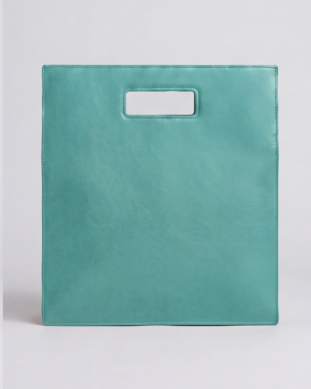 Bolso Cuadrado Piel - IRENE X OA en piel aguamarina — Labienhecha