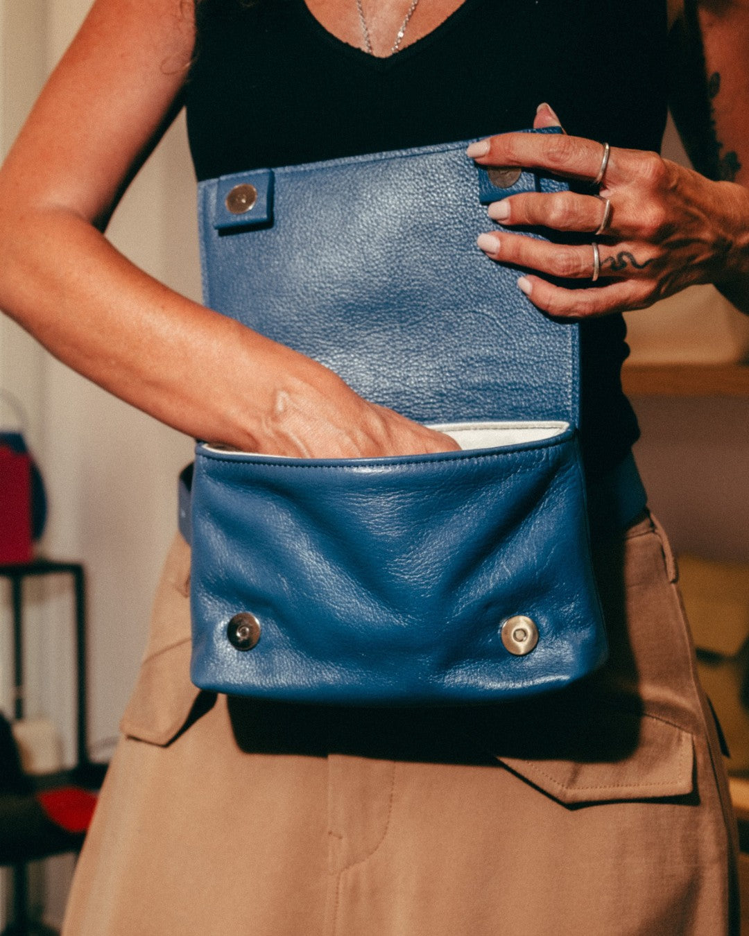 FERNANDITA - Leather Bum Bag with Belt