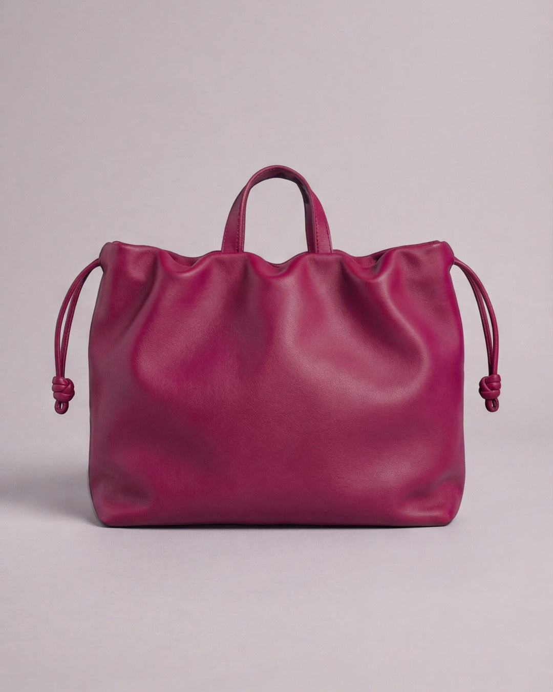DOÑA ÁNGELA - Bolso Bombonera Piel en piel frambuesa — Labienhecha