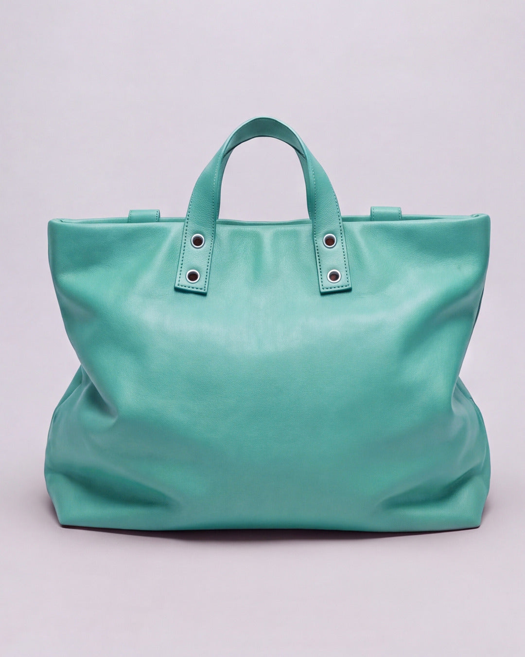 Doña Dolores - Mochila maletín XL en piel aguamarina — Labienhecha