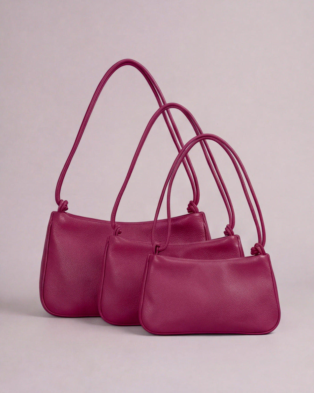 MariLoli - Bolso grande con cordón en piel frambuesa — Labienhecha