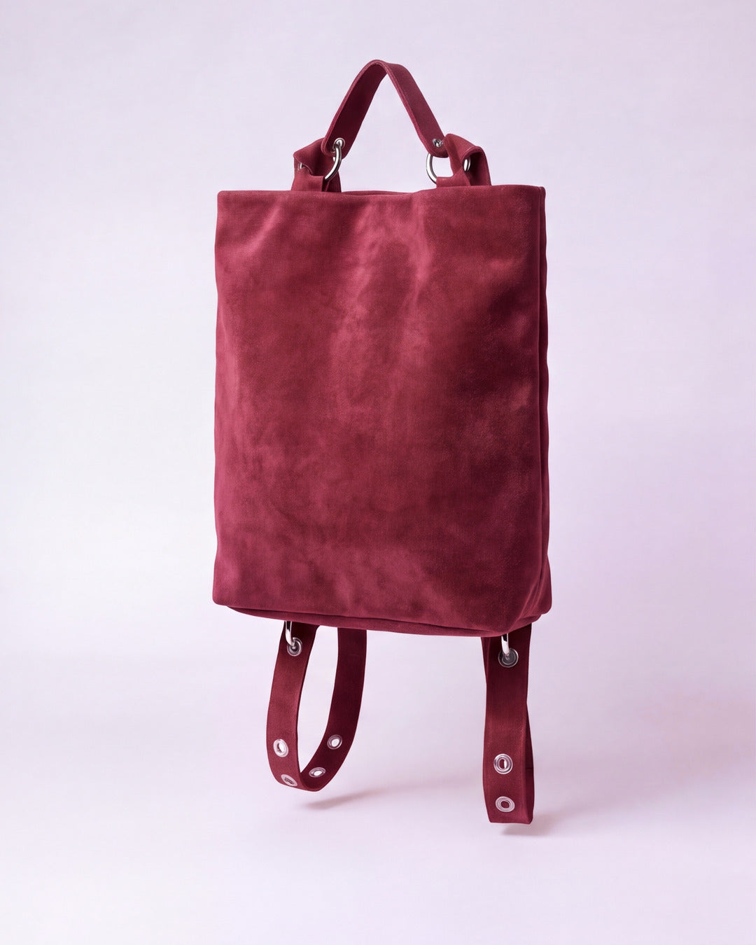 Mª Dolores - Mochila grande en serraje frambuesa — Labienhecha