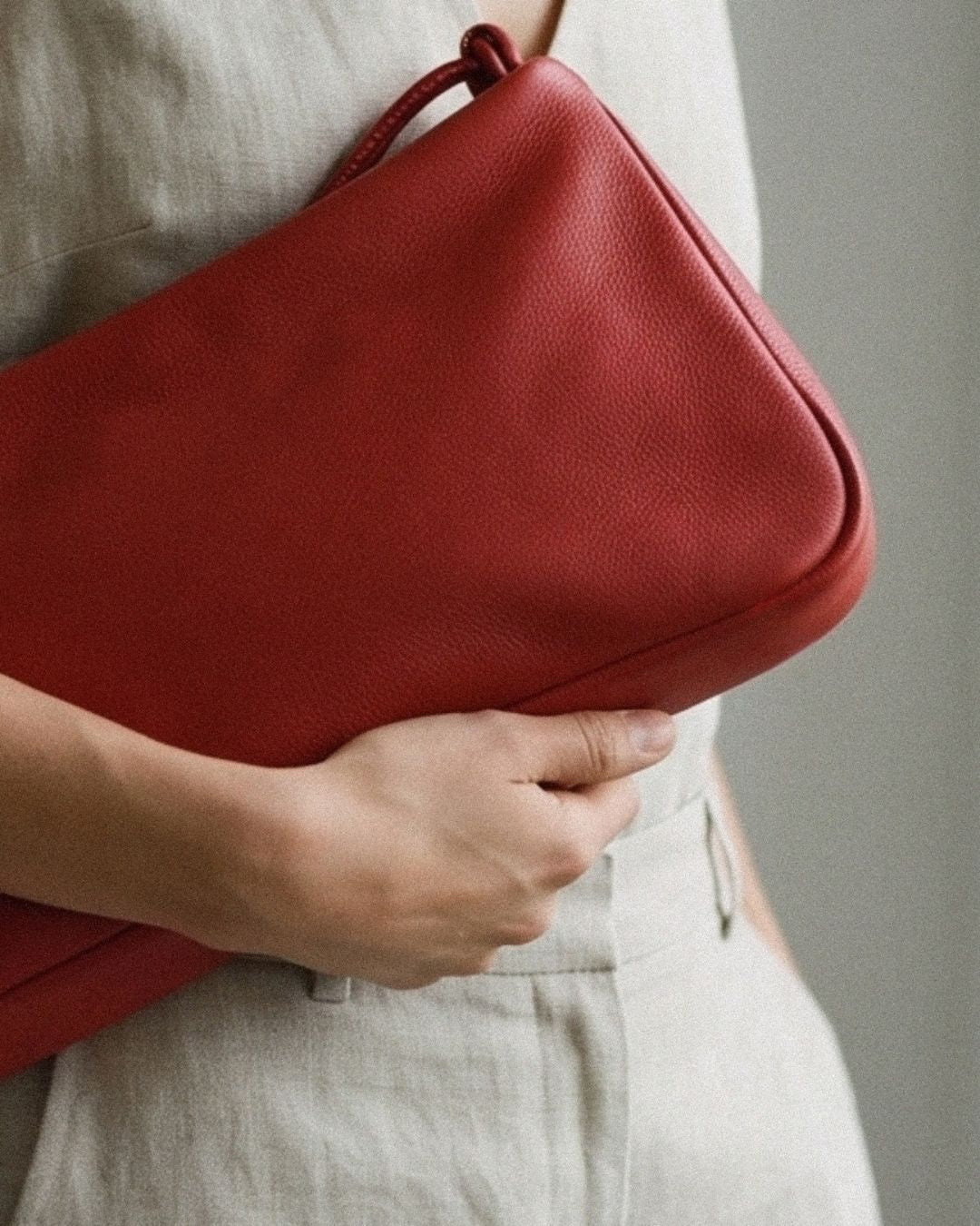 MariLoli - Bolso grande en piel con cordón