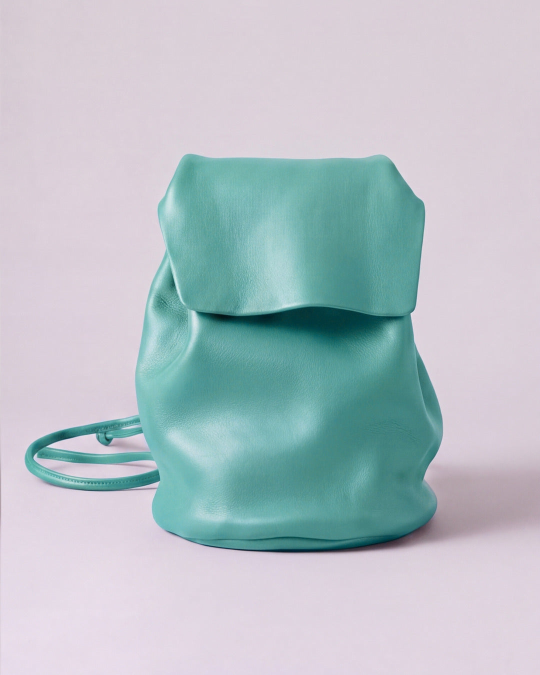 Mini Mochila IRENE La Bebé en piel aguamarina — Labienhecha