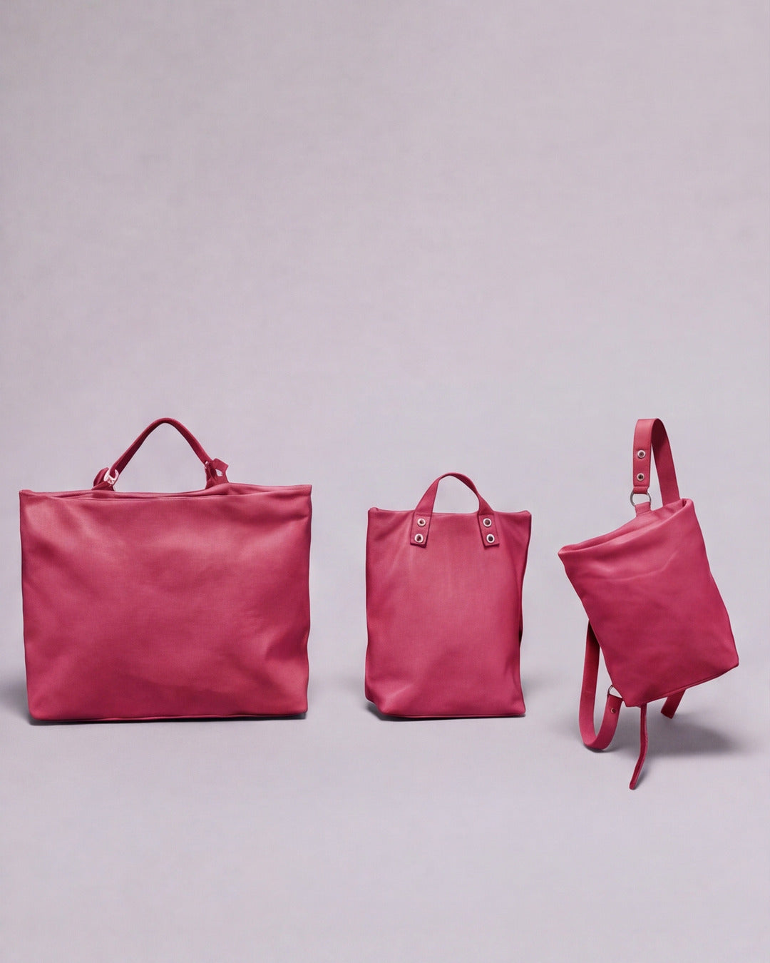 Mochilas Dolores en piel fresa — Labienhecha