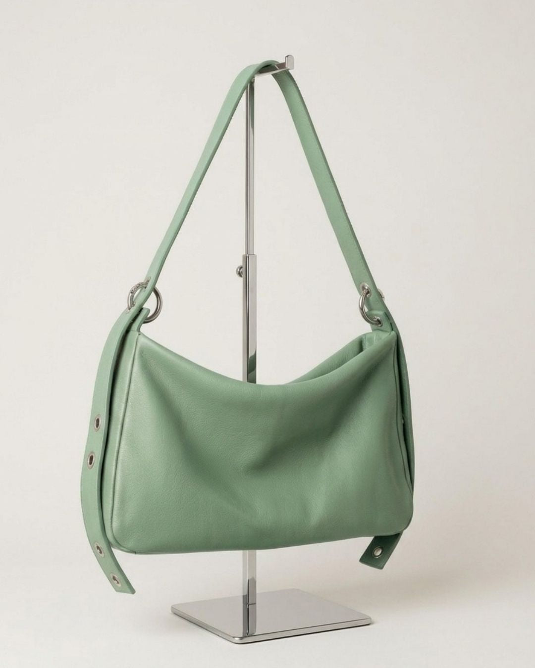MariLoli - Large leather bag with strap and multiposition carabiners SS26