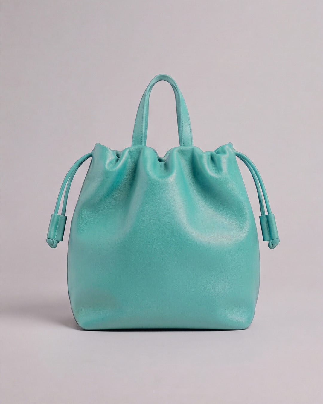 ÁNGELA - Bolso Bombonera Piel en piel aguamarina — Labienhecha