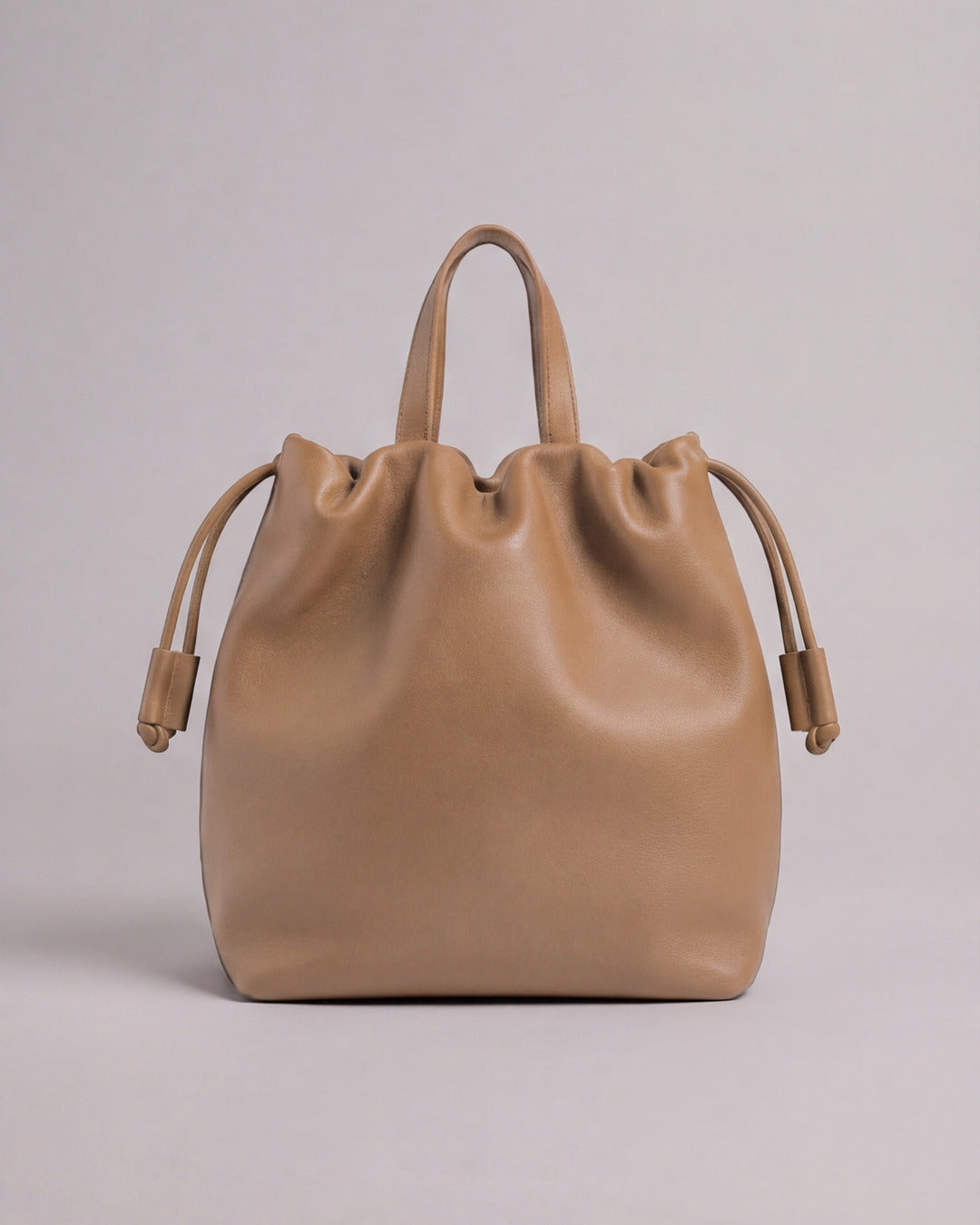 ÁNGELA - Bolso Bombonera Piel en piel arena oscuro — Labienhecha