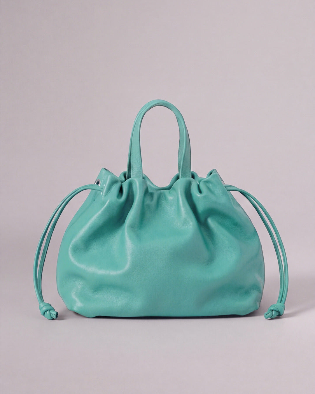 ANGELINES - Bolso Bombonera Piel en piel aguamarina — Labienhecha