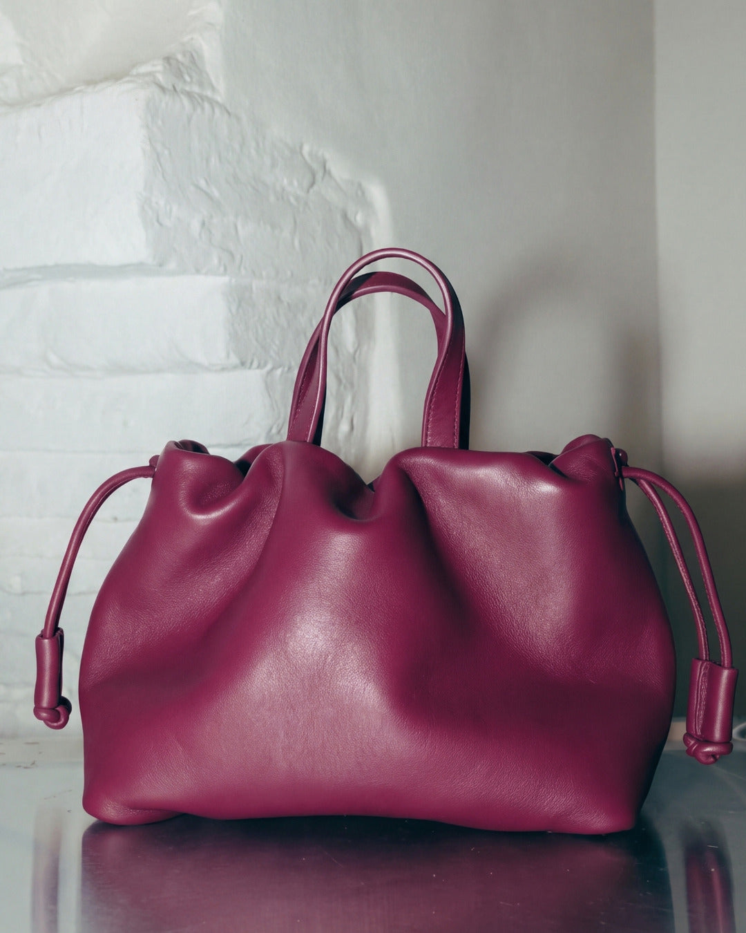 ANGELINES · Bolso bombonera en piel Frambuesa Hidro · Labienhecha