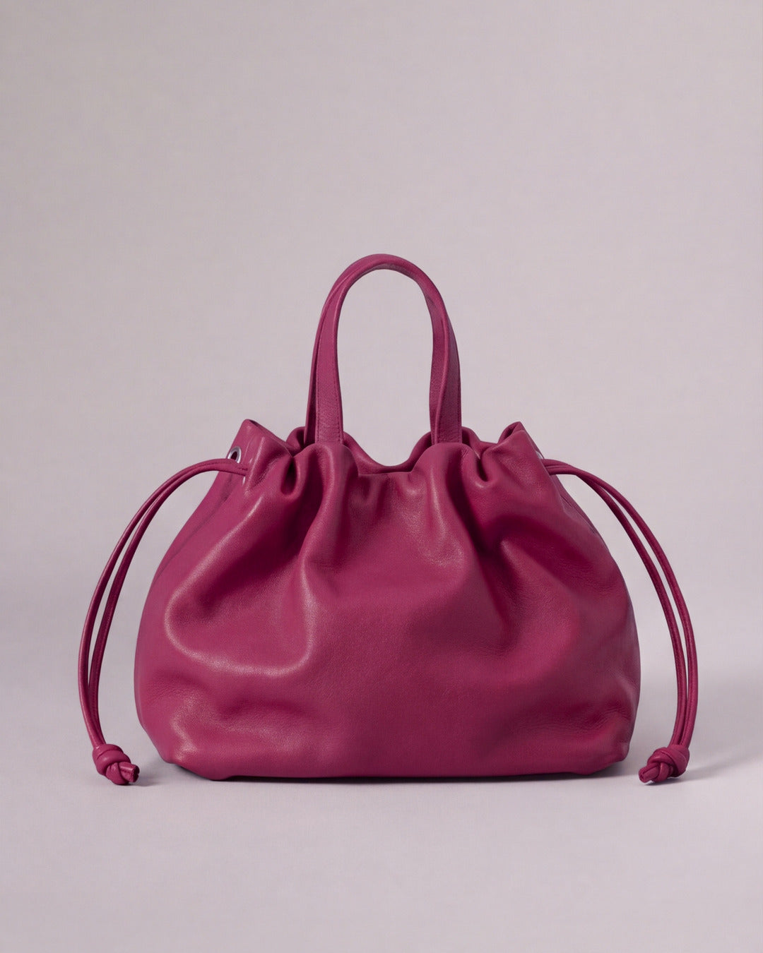 ANGELINES - Bolso Bombonera Piel en piel frambuesa — Labienhecha