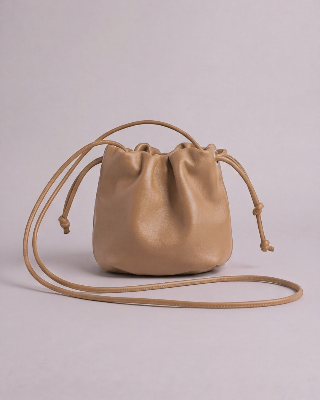 ANGELITA - Bolso Bombonera Piel en piel arena oscuro — Labienhecha