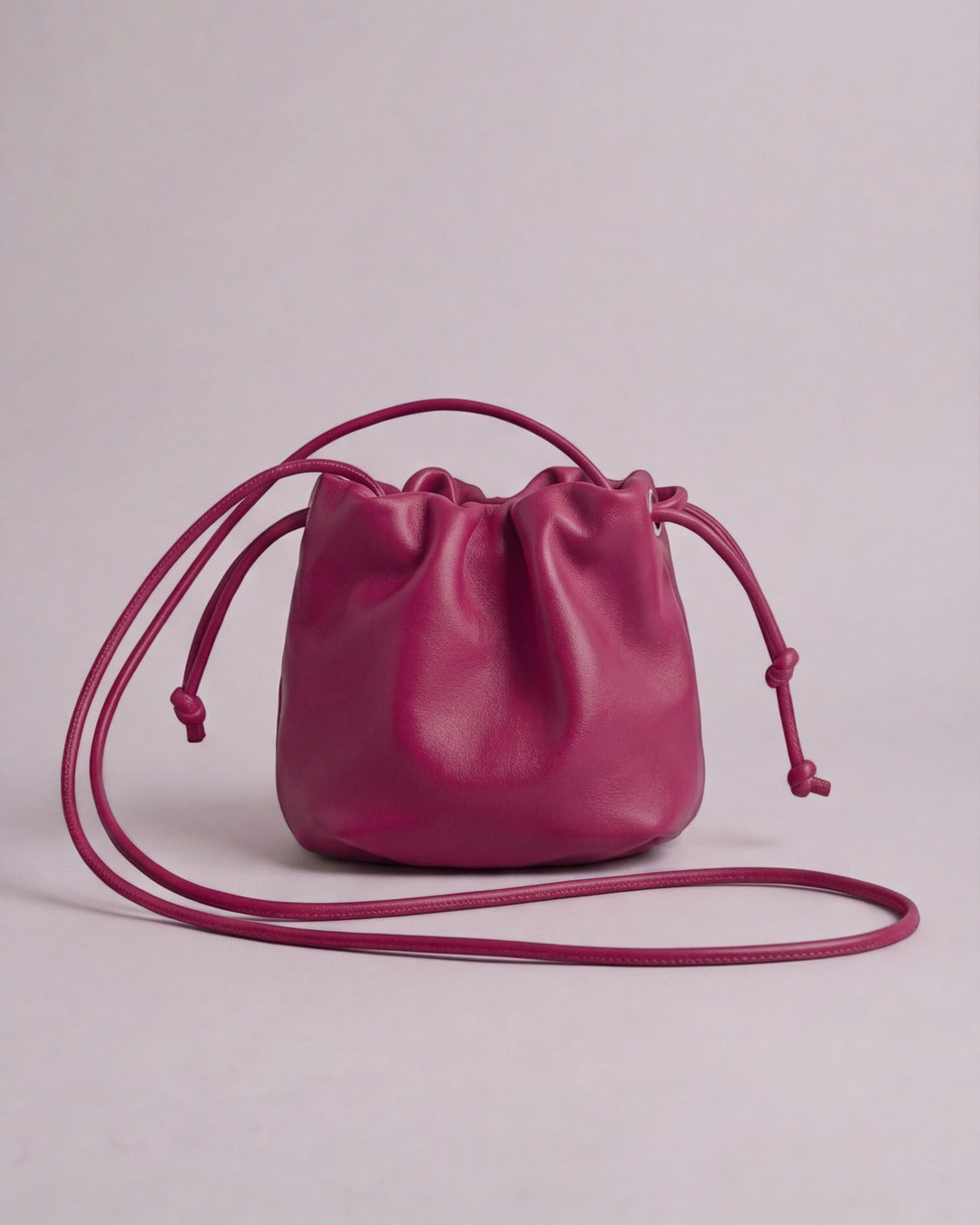 ANGELITA - Bolso Bombonera Piel en piel frambuesa — Labienhecha