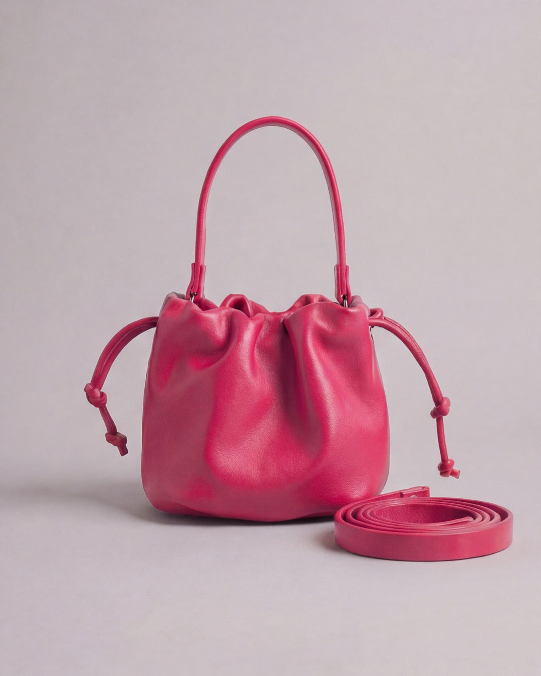 ANGELITA - Bolso Bombonera Piel en piel fresa — Labienhecha