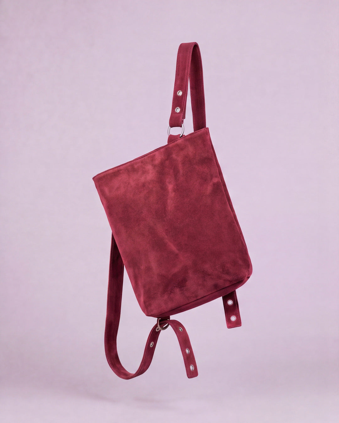 Dolores - Mochila mediana en serraje frambuesa — Labienhecha