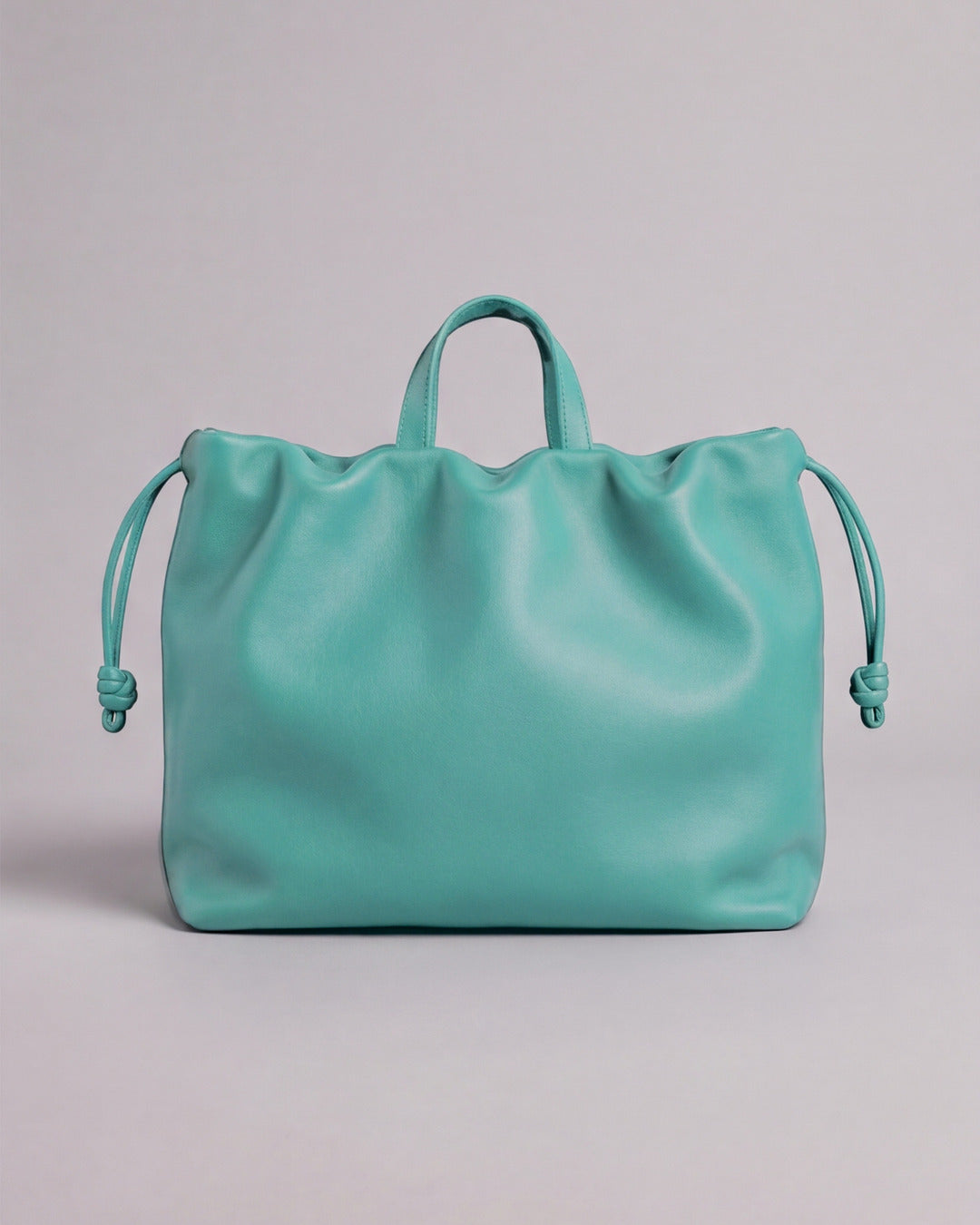 DOÑA ÁNGELA - Bolso Bombonera Piel en piel aguamarina — Labienhecha