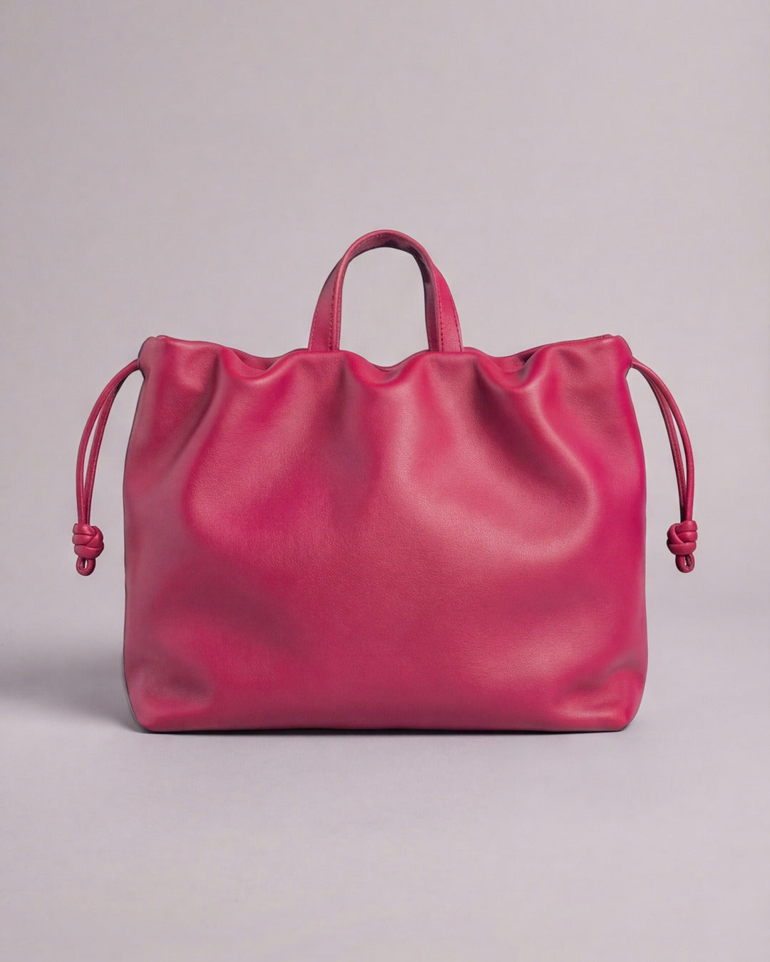 DOÑA ÁNGELA - Bolso Bombonera Piel en piel fresa — Labienhecha