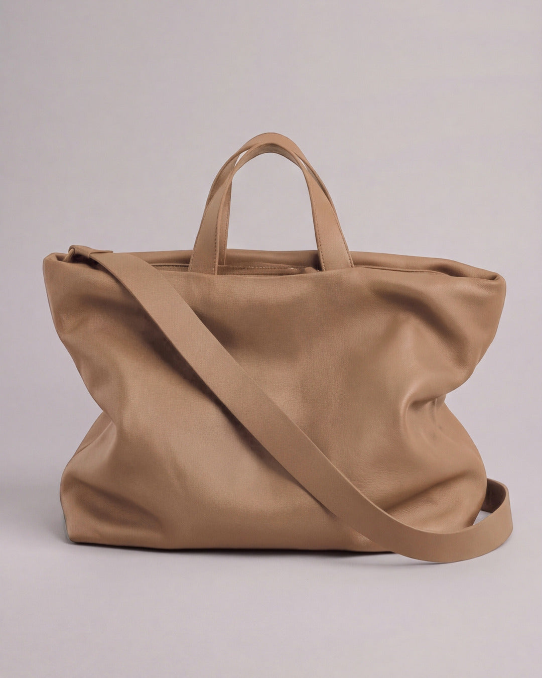 JUANA - Bolso en piel arena oscuro — Labienhecha