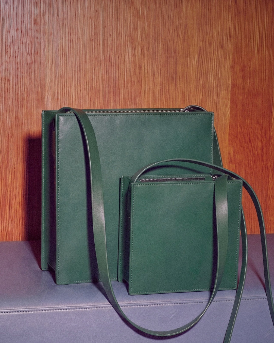 Sofía Hija in Green Hope leather · LAS SEÑORAS campaign, medium bag in vegetable-tanned leather handmade in Málaga · Labienhecha