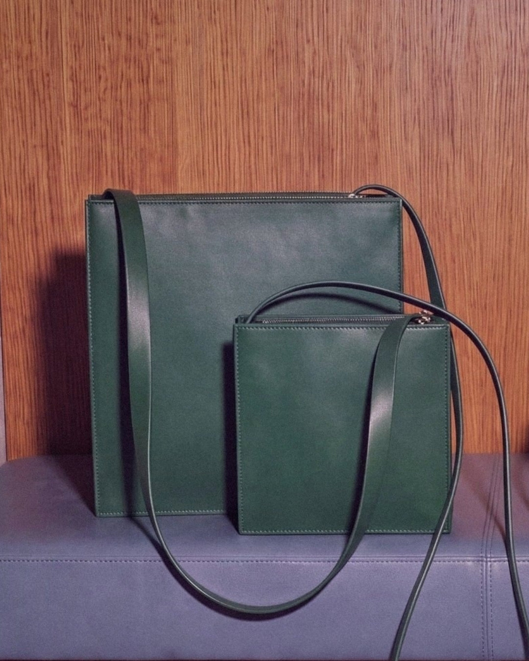 Sofía Hija in Green Hope leather · LAS SEÑORAS campaign, medium bag in vegetable-tanned leather handmade in Málaga · Labienhecha