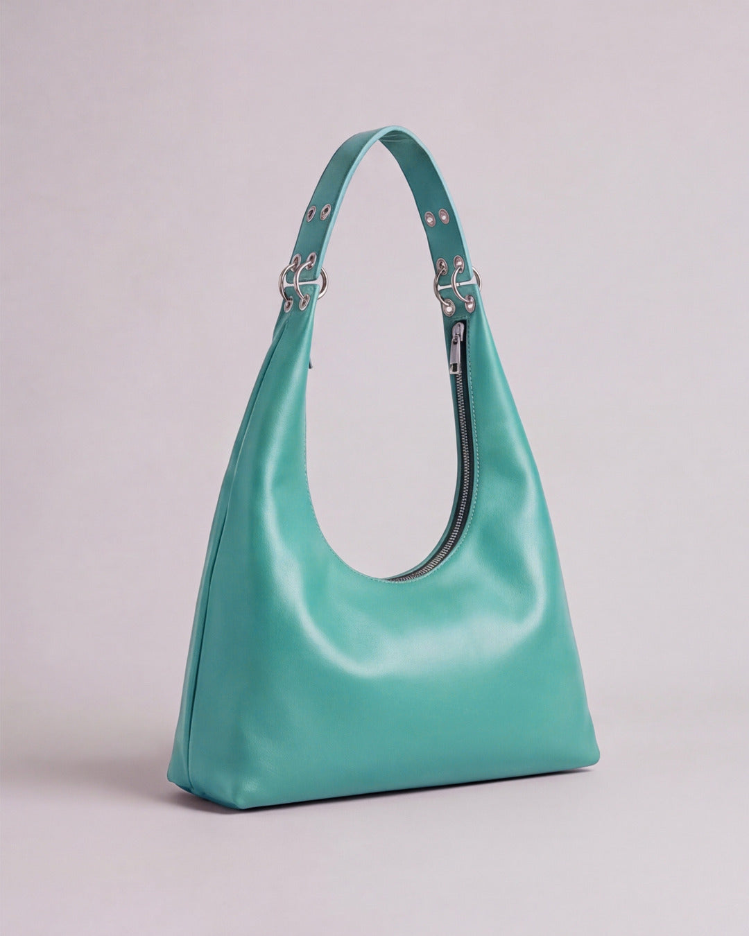 Lola - Bolso mediano en piel aguamarina — Labienhecha