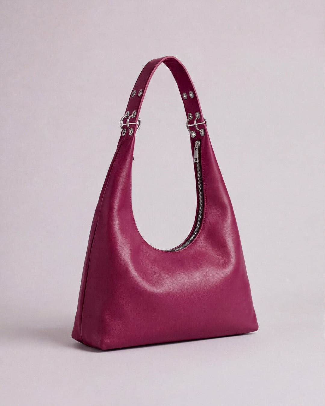 Lola - Bolso mediano en piel frambuesa — Labienhecha