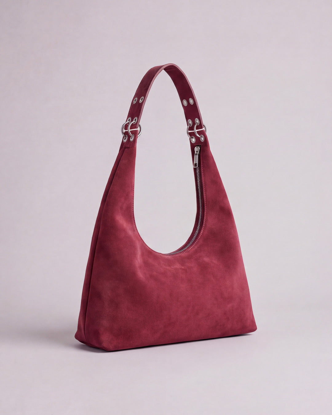 Lola - Bolso mediano en serraje frambuesa — Labienhecha