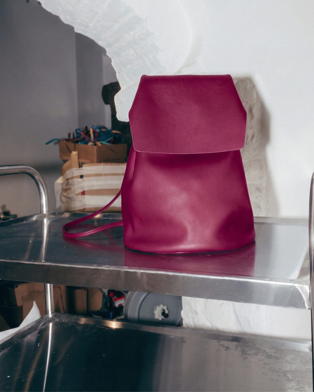 IRENE X OA · Mochila en piel Frambuesa Hidro · Labienhecha