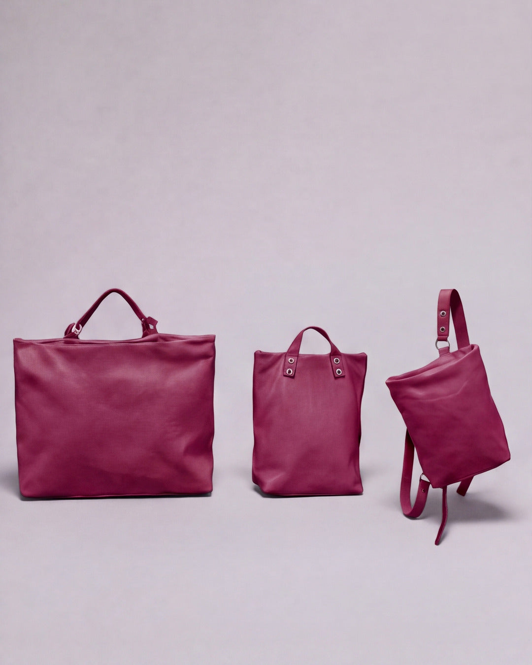 Mochilas Dolores en piel frambuesa — Labienhecha